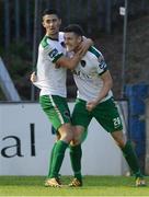 21 August 2017; Garry Buckley, right, of Cork City celebrates with team-mate Shane Griffin after scoring his side's first goal during the SSE Airtricity League Premier Division match between Finn Harps and Cork City at Finn Park in Ballybofey, Donegal. Photo by Oliver McVeigh/Sportsfile