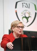 22 August 2017; Tánaiste Frances Fitzgerald TD, speaks during the Football For All Strategic Plan Launch at the Marker Hotel in Dublin.  Photo by Cody Glenn/Sportsfile