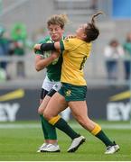 22 August 2017; Jenny Murphy of Ireland is tackled by Grace Hamilton of Australia during the 2017 Women's Rugby World Cup 5th Place Semi-Final match between Ireland and Australia at Kingspan Stadium in Belfast. Photo by Oliver McVeigh/Sportsfile