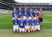 20 August 2017; The Kerry team, back row, left to right, Connor Meaney, Lissycasey NS, Clare, Paddy Lynch, St Patrick’s Bruree NS, Limerick, Bill Hughes, Bennetsbridge NS, Kilkenny, Nathan Murphy, Abbeyfeale BNS, Limerick, Francis Meaney, Barefield NS, Ennis, Clare, referee Cian Lyons, Scoil Réalta Na Mara, Cromane, Kerry, front row, left to right, Robert Brooks, Fossa NS, Killarney, Kerry, David Hanlon, Scoil Mhuire na Trócaire, Buttevant, Cork, Owen O'Neill, St Finbarr's Boys' NS, Bantry, Cork, Jack McConville, Holy Rosary PS, Belfast, Down, Kyle Ryan, St Anthony’s PS, Craigavon, Armagh, ahead of the GAA Football All-Ireland Senior Championship Semi-Final match between Kerry and Mayo at Croke Park in Dublin. Photo by Daire Brennan/Sportsfile