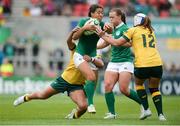 22 August 2017; Sene Naoupu of Ireland is tackled by Trilleen Pomare of Australia during the 2017 Women's Rugby World Cup 5th Place Semi-Final match between Ireland and Australia at Kingspan Stadium in Belfast. Photo by Oliver McVeigh/Sportsfile