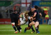 22 August 2017; Lydia Thompson of England is tackled by Shannon Izar and Safi N'Diaye of France during the 2017 Women's Rugby World Cup Semi-Final match between England and France at Kingspan Stadium in Belfast. Photo by Oliver McVeigh/Sportsfile