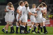 22 August 2017; England players celebrate after the final whitle during the 2017 Women's Rugby World Cup Semi-Final match between England and France at Kingspan Stadium in Belfast. Photo by Oliver McVeigh/Sportsfile