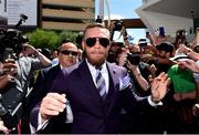 22 August 2017; Conor McGregor during the Grand Arrival at Toshiba Plaza in Las Vegas, USA, ahead of his boxing match with Floyd Mayweather Jr at T-Mobile Arena in Las Vegas on Saturday August 26. Photo by Stephen McCarthy/Sportsfile