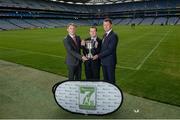 23 August 2017; In attendance at the Applegreen All-Ireland Hurling 7s launch, are, from left, Mark Lohan, Chairman of the Applegreen All Ireland Hurling 7s Committee, Peter Walsh, Kilmacud Crokes Hurling Chairman, and Conor Lucey, Applegreen, at Croke Park in Dublin. Photo by Piaras Ó Mídheach/Sportsfile