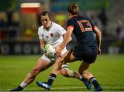 22 August 2017; Katy Mclean of England  in action against Caroline Ladagnous of France during the 2017 Women's Rugby World Cup Semi-Final match between England and France at Kingspan Stadium in Belfast. Photo by Oliver McVeigh/Sportsfile