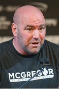 23 August 2017; UFC President Dana White during a news conference at the MGM Grand in Las Vegas, USA, ahead of the super welterweight boxing match between Floyd Mayweather Jr and Conor McGregor at T-Mobile Arena in Las Vegas on Saturday August 26. Photo by Stephen McCarthy/Sportsfile