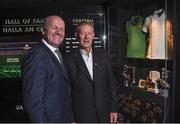 24 August 2017; Former Kerry footballer Jack O'Shea with Mícheál Ó Muircheartaigh during the GAA Museum Hall of Fame – Announcement of 2017 Inductees event at Croke Park in Dublin. Photo by Matt Browne/Sportsfile
