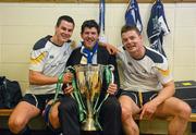 19 May 2012; Leinster players, from left, Jonathan Sexton, Shane Horgan and Brian O'Driscoll celebrate with the Heineken Cup in the dressing room after the game. Heineken Cup Final, Leinster v Ulster, Twickenham Stadium, Twickenham, England. Picture credit: Stephen McCarthy / SPORTSFILE