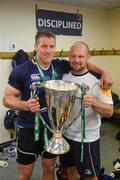 19 May 2012; Leinster's Brad Thorn and scrum coach Greg Feek celebrate with the Heineken Cup in the dressing room after the game. Heineken Cup Final, Leinster v Ulster, Twickenham Stadium, Twickenham, England. Picture credit: Stephen McCarthy / SPORTSFILE