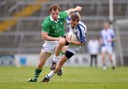 20 May 2012; Cillian O'Keeffe, Waterford, in action against Seanie Buckley, Limerick. Munster GAA Football Senior Championship Quarter-Final, Limerick v Waterford, Gaelic Grounds, Limerick. Picture credit: Diarmuid Greene / SPORTSFILE