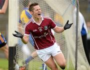 20 May 2012; Mark Hehir, Galway, celebrates after scoring his side's first goal. Connacht GAA Football Senior Championship Quarter-Final, Roscommon v Galway, Dr. Hyde Park, Roscommon. Picture credit: Barry Cregg / SPORTSFILE