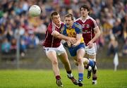 20 May 2012; Niall Carty, Roscommon, in action against Paul Conroy, left, and Seán Armstrong, right, Galway. Connacht GAA Football Senior Championship Quarter-Final, Roscommon v Galway, Dr. Hyde Park, Roscommon. Picture credit: Barry Cregg / SPORTSFILE