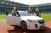 21 May 2012; In attendance at the launch of the Opel “Kit for Clubs” are Opel Kit for Clubs Brand Ambassadors, from left, Colm Cooper, Liam Rushe and Jackie Tyrrell. Croke Park, Dublin. Picture credit: Oliver McVeigh / SPORTSFILE