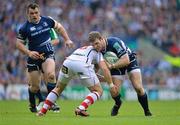 19 May 2012; Gordon D'Arcy, Leinster, is tackled by Paddy Jackson, Ulster. Heineken Cup Final, Leinster v Ulster, Twickenham Stadium, Twickenham, England. Picture credit: Diarmuid Greene / SPORTSFILE