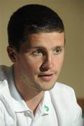 21 May 2012; Republic of Ireland's Shane Long speaking to the media during a mixed zone. Republic of Ireland Mixed Zone, Gannon Park, Malahide, Co. Dublin. Photo by Sportsfile