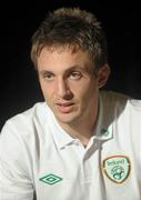 21 May 2012; Republic of Ireland's Kevin Doyle speaking to the media during a mixed zone. Republic of Ireland Mixed Zone, Gannon Park, Malahide, Co. Dublin. Photo by Sportsfile