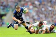 19 May 2012; Gordon D'Arcy, Leinster, is tackled by Paddy Wallace, Ulster. Heineken Cup Final, Leinster v Ulster, Twickenham Stadium, Twickenham, England. Picture credit: Tom Dwyer / SPORTSFILE