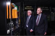 24 August 2017; Former Offaly hurler Padraig Horan with former Kilkenny hurler Frank Cummins during the GAA Museum Hall of Fame – Announcement of 2017 Inductees event at Croke Park in Dublin. Photo by Matt Browne/Sportsfile