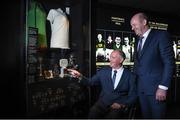24 August 2017; Former Offaly footballer Matt Connor with former Kerry footballer Jack O'Shea during the GAA Museum Hall of Fame – Announcement of 2017 Inductees event at GAA Museum Auditorium, Cusack Stand, Croke Park in Dublin. Photo by Matt Browne/Sportsfile