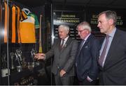 24 August 2017; Uachtarán Chumann Lúthchleas Gael Aogán Ó Fearghail, left, with former Kilkenny hurler Frank Cummins, centre, and former Offaly hurler Padraig Horan during the GAA Museum Hall of Fame – Announcement of 2017 Inductees event at Croke Park in Dublin. Photo by Matt Browne/Sportsfile