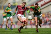 30 July 2017; Eamonn Brannigan of Galway in action against Anthony Maher of Kerry during the GAA Football All-Ireland Senior Championship Quarter-Final match between Kerry and Galway at Croke Park in Dublin. Photo by Piaras Ó Mídheach/Sportsfile