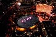 25 August 2017; An aerial view of the T-Mobile Arena prior to the super welterweight boxing match between Floyd Mayweather Jr and Conor McGregor at T-Mobile Arena in Las Vegas, USA, on Saturday August 26. Photo by Stephen McCarthy/Sportsfile