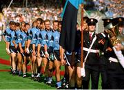 17 September 1995; Dublin captain John O'Leary leads his team during the parade, which is lead by the Artane Senior Band, ahead of the GAA Football All-Ireland Senior Champtionship Final match between Dublin and Tyrone at Croke Park in Dublin. Photo by Ray McManus/Sportsfile