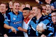 17 September 1995; Keith Barr, left, and Jason Sherlcok of Dublin after the GAA Football All-Ireland Senior Champtionship Final match between Dublin and Tyrone at Croke Park in Dublin. Photo by Ray McManus/Sportsfile