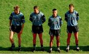 17 September 1995; Dublin players, from left, Dessie Farrell, Charlie Redmond, Jason Sherlock, and Mick Galvin ahead of the GAA Football All-Ireland Senior Champtionship Final match between Dublin and Tyrone at Croke Park in Dublin. Photo by Ray McManus/Sportsfile
