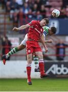 25 August 2017; Jamie Doyle of Shelbourne in action against David McAllister of Shamrock Rovers during the Irish Daily Mail FAI Cup Second Round match between Shelbourne and Shamrock Rovers at Tolka Park, in Dublin. Photo by David Fitzgerald/Sportsfile