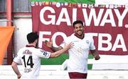 25 August 2017; Jonah Ayunga, right, of Galway United celebrates after scoring his side's goal with team-mate Kevin Devaney during the Irish Daily Mail FAI Cup Second Round match between St. Patrick's Athletic and Galway United at Richmond Park, in Dublin.  Photo by Matt Browne/Sportsfile