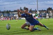 25 August 2017; Dave Kearney of Leinster scores his side's second try during the Bank of Ireland pre-season friendly match between Leinster and Bath at Donnybrook Stadium in Dublin. Photo by Ramsey Cardy/Sportsfile