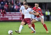25 August 2017; Gavan Holohan of Galway United in action against Graham Kelly of St. Patrick's Athletic during the Irish Daily Mail FAI Cup Second Round match between St. Patrick's Athletic and Galway United at Richmond Park, in Dublin.  Photo by Matt Browne/Sportsfile