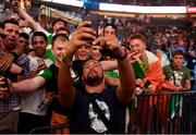 25 August 2017; Boxer Tony Bellew poses for photographs with supporters prior to the weigh-in for the super welterweight boxing match bewteen Floyd Mayweather Jr and Conor McGregor at T-Mobile Arena in Las Vegas, USA.     Photo by Stephen McCarthy/Sportsfile
