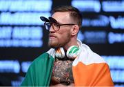 25 August 2017; Conor McGregor during the weigh in ahead of his super welterweight boxing match with Floyd Mayweather Jr at T-Mobile Arena in Las Vegas, USA. Photo by Stephen McCarthy/Sportsfile