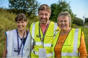 26 August 2017; parkrun Ireland, in partnership with Vhi, added their 66th event on Saturday, August 26th, with the introduction of the Poolbeg parkrun. parkruns take place over a 5km course weekly, are free to enter and are open to all ages and abilities, providing a fun and safe environment to enjoy exercise. To register for a parkrun near you visit www.parkrun.ie. New registrants should select their chosen event as their home location. You will then receive a personal barcode which acts as your free entry to any parkrun event worldwide. Pictured during the Poolbeg parkrun, in partnership with Vhi, are, from left, Race Director Gillian Brady, core volunteer Franky Keane and Ruth Shields, parkrun Ireland. Photo by Cody Glenn/Sportsfile