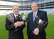 23 May 2012; Pictured at the launch at Croke Park of the Thurles Sarsfields International Hurling Festival which takes place in Thurles on Munster Hurling Final weekend, July 13th and 14th, are, Uachtarán Chumann Lúthchleas Gael Liam Ó Néill, right, and John Enright, Chairman of the Thurles Sarsfields International Hurling Festival Committee. Croke Park, Dublin. Picture credit: Oliver McVeigh / SPORTSFILE