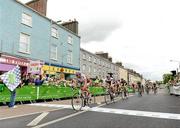 21 May 2012; Riders cross the finish line in Gort, Co. Galway, during the second stage of the 2012 An Post Rás. Kilkenny - Gort. Picture credit: Stephen McCarthy / SPORTSFILE