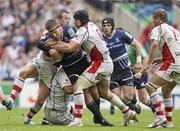 19 May 2012; Brad Thorn, Leinster, is tackled by Stefan Terblanche, left, John Afoa and Stephen Ferris, right, Ulster. Heineken Cup Final, Leinster v Ulster, Twickenham Stadium, Twickenham, England. Picture credit: Matt Impey / SPORTSFILE