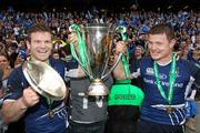 19 May 2012; Gordon D'Arcy, left, and Brian O'Driscoll, Leinster, celebrate with the Heineken Cup trophy. Heineken Cup Final, Leinster v Ulster, Twickenham Stadium, Twickenham, England. Picture credit: Matt Impey / SPORTSFILE