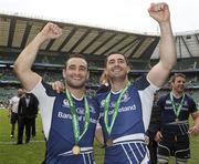19 May 2012; Dave Kearney, left, and Rob Kearney, Leinster, celebrate after the game. Heineken Cup Final, Leinster v Ulster, Twickenham Stadium, Twickenham, England. Picture credit: Matt Impey / SPORTSFILE