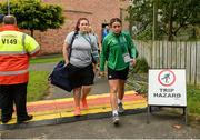 26 August 2017; Ireland players arriving for the game in the 2017 Women's Rugby World Cup, 7th Place Play-Off between Ireland and Wales at Kingspan Stadium in Belfast. Photo by Oliver McVeigh/Sportsfile