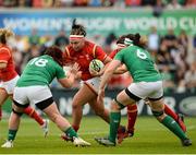 26 August 2017; Amy Evans of Wales is tackled by Ciara O'Connor of Ireland  during the 2017 Women's Rugby World Cup, 7th Place Play-Off between Ireland and Wales at Kingspan Stadium in Belfast. Photo by Oliver McVeigh/Sportsfile