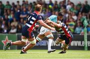 26 August 2017; Jarrad Butler of Connacht is tackled by Joe Batley, left, and Sam Jeffries of Bristol during the Pre-season Friendly match between Connacht and Bristol at the Sportsground in Galway. Photo by Seb Daly/Sportsfile