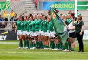 26 August 2017; The Ireland team before the 2017 Women's Rugby World Cup, 7th Place Play-Off between Ireland and Wales at Kingspan Stadium in Belfast. Photo by John Dickson/Sportsfile