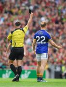 26 August 2017; Darran O’Sullivan of Kerry remonstrates with referee David Gough after he is shown a black card during the GAA Football All-Ireland Senior Championship Semi-Final Replay match between Kerry and Mayo at Croke Park in Dublin. Photo by Ray McManus/Sportsfile