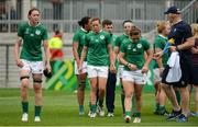 26 August 2017; Dejected Ireland players after the 2017 Women's Rugby World Cup, 7th Place Play-Off between Ireland and Wales at Kingspan Stadium in Belfast. Photo by Oliver McVeigh/Sportsfile