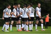 26 August 2017; Sean Hoare of Dundalk, third from left, celebrates scoring his side's second goal with Niclas Vemmelund of Dundalk and team-mates during the Irish Daily Mail FAI Cup Second Round match between Crumlin United and Dundalk at Iveagh Grounds in Drimnagh, Dublin. Photo by Cody Glenn/Sportsfile