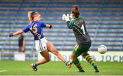 26 August 2017; Orla O'Dwyer of Tipperary scores her side's first goal against Meath goalkeeper Orlagh McLaughlin during the TG4 Ladies Football All-Ireland Intermediate Championship Semi-Final match between Meath and Tipperary at Semple Stadium in Thurles, Co. Tipperary. Photo by Matt Browne/Sportsfile